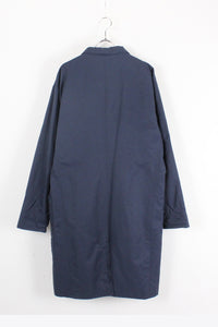 MADE IN USA COTTON NYLON LONG COAT / NAVY【SIZE:M USED】