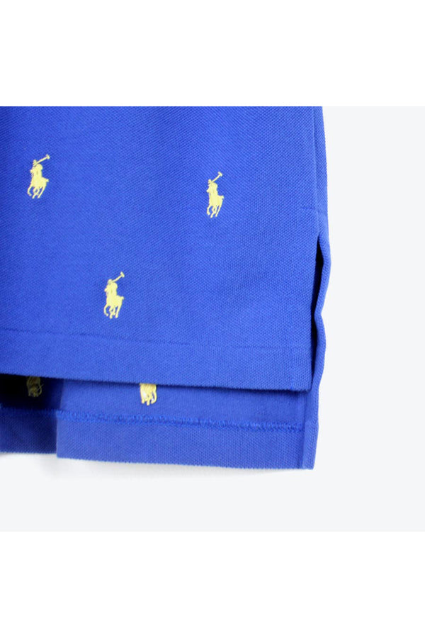 S/S MONOGRAM POLO SHIRT / BLUE【SIZE:M USED】