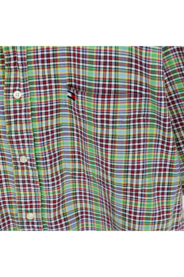 90'S S/S CHECK SHIRT / MULTI [SIZE:L USED]