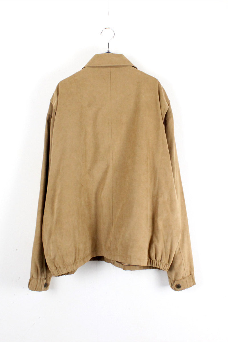 IMITATION SUEDE ZIP JACKET / CAMEL【SIZE:XL USED】
