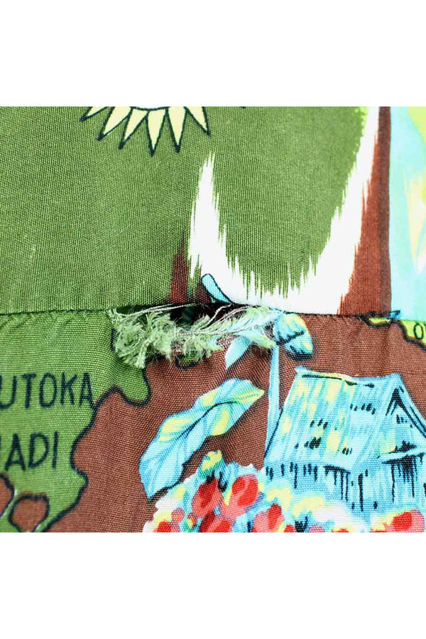 80'S S/S HAWAIIAN SHIRT / GREEN【SIZE:L USED】