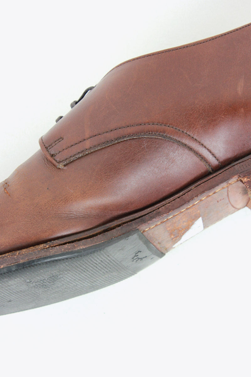 MADE IN ENGLAND PLAIN TOE LEATHER SHOES / BROWN [SIZE: US9F (equivalent to 27cm) USED]