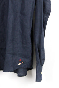 L/S LINEN SHIRT / NAVY [SIZE: M USED]
