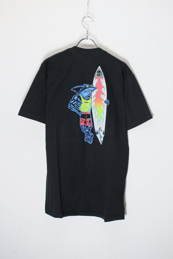 MADE IN USA 90'S S/S BACK PRINT T-SHIRT / BLACK [SIZE: L USED]