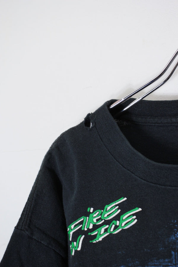 MADE IN USA 90'S S/S NHL PRINT T-SHIRT / BLACK [SIZE: L USED]