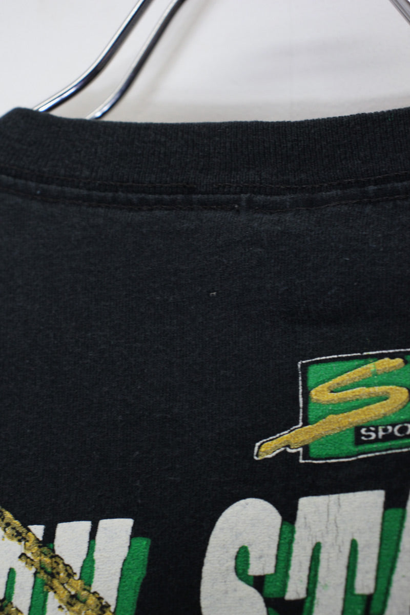 MADE IN USA 90'S S/S NHL PRINT T-SHIRT / BLACK [SIZE: L USED]