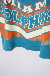 MADE IN USA 90'S NFL DOLPHINS T-SHIRT / AQUA GREEN [SIZE: L USED]