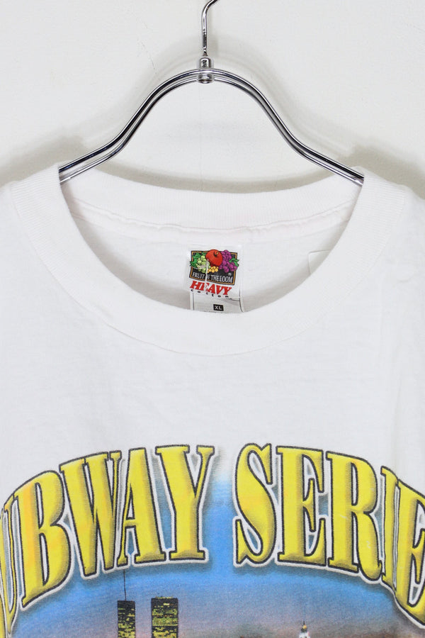 01 S/S MLB NY METS T-SHIRT SUBWAY SERIES / WHITE [SIZE: XL USED]