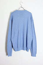 画像をギャラリービューアに読み込む, 90&#39;S SILK PATTERN KNIT SWEATER / SAX BLUE [SIZE: XL USED]
