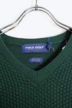 画像をギャラリービューアに読み込む, 90&#39;S V-NECK COTTON ALPACA KNIT SWEATER / GREEN [SIZE: XL USED]
