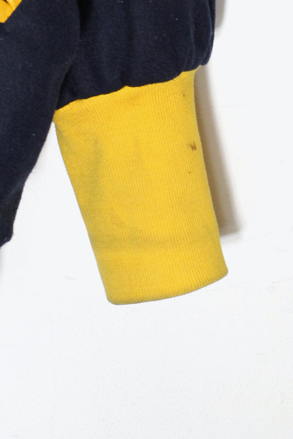 80'S MODIFIED WOOL STADIUM JACKET / BLUE / BLACK / YELLOW [SIZE: US XXL USED]