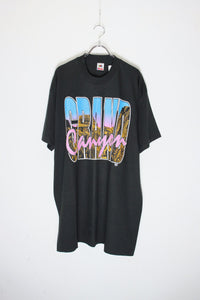 MADE IN USA 90'S S/S GRAND CANYON PRINT T-SHIRT / BLACK [SIZE: XL USED]
