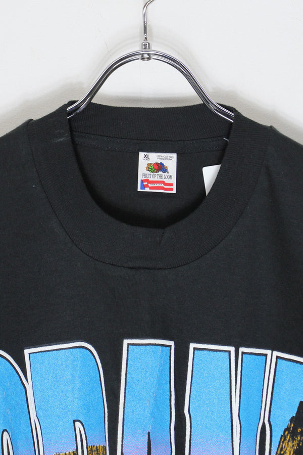 MADE IN USA 90'S S/S GRAND CANYON PRINT T-SHIRT / BLACK [SIZE: XL USED]