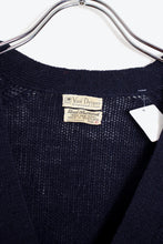 画像をギャラリービューアに読み込む, MADE IN SCOTLAND 70&#39;S WOOL KNIT CARDIGAN / NAVY [SIZE: 42 USED]
