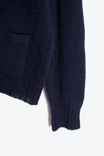 画像をギャラリービューアに読み込む, MADE IN SCOTLAND 70&#39;S WOOL KNIT CARDIGAN / NAVY [SIZE: 42 USED]
