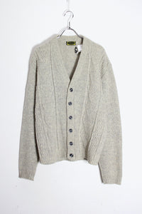MADE IN USA 80'S KNIT CARDIGAN / BEIGE [SIZE: L USED]