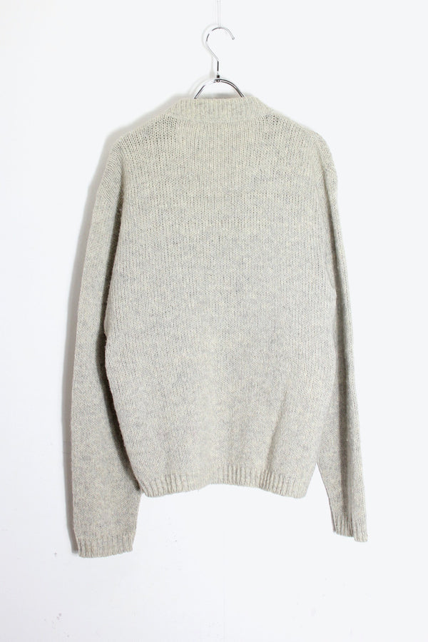 MADE IN USA 80'S KNIT CARDIGAN / BEIGE [SIZE: L USED]