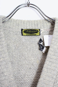 MADE IN USA 80'S KNIT CARDIGAN / BEIGE [SIZE: L USED]