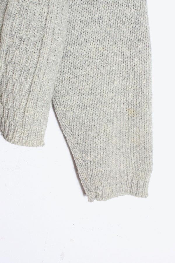 MADE IN USA 80'S KNIT CARDIGAN / BEIGE [SIZE: L USED]