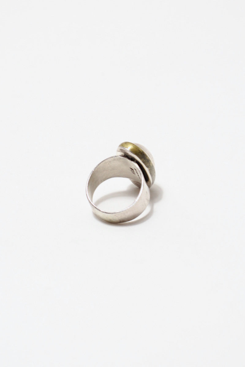 MADE IN MEXICO 925 SILVER/BRASS RING [SIZE: US 5.5 equivalent USED]