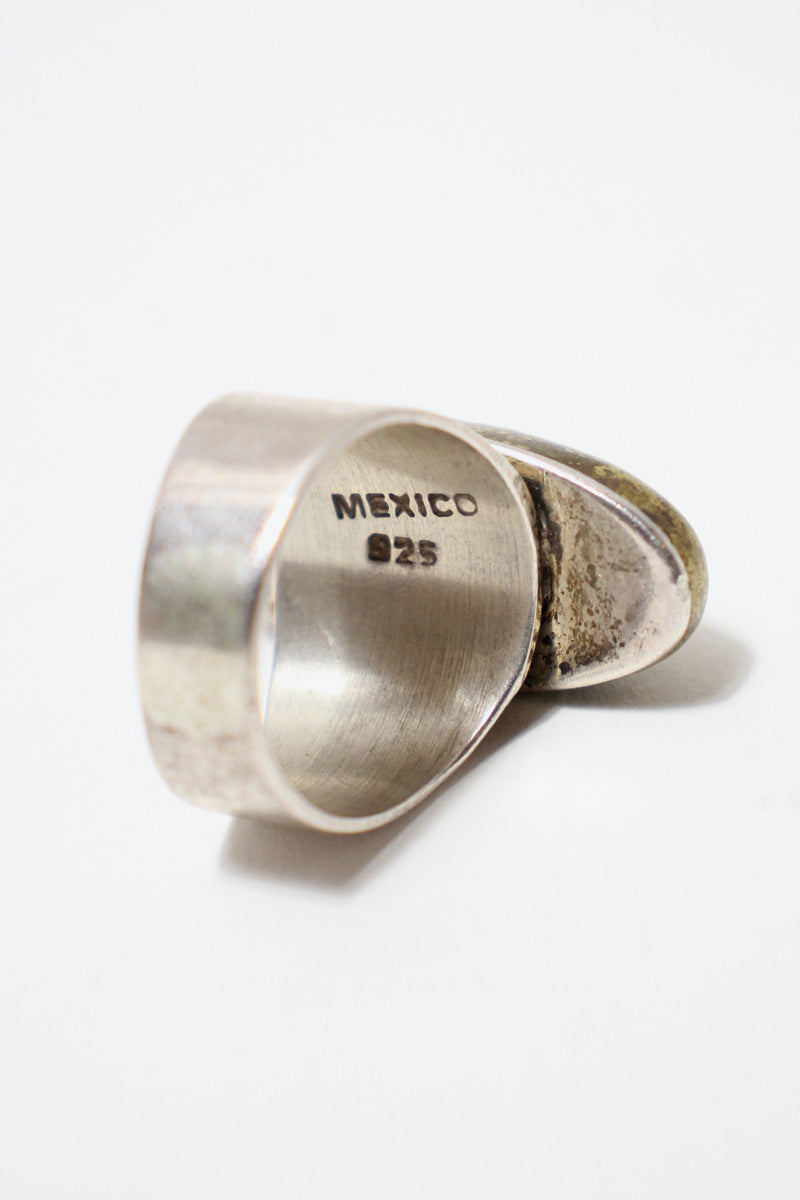 MADE IN MEXICO 925 SILVER/BRASS RING [SIZE: US 5.5 equivalent USED]