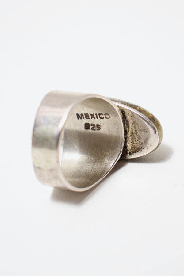 MADE IN MEXICO 925 SILVER/BRASS RING [SIZE: US 5.5 equivalent USED]