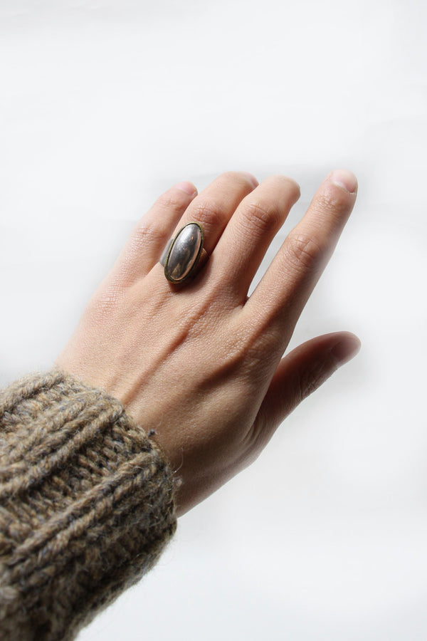 MADE IN MEXICO 925 SILVER/BRASS RING [SIZE: US 5.5 equivalent USED]