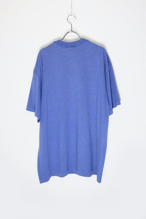MADE IN USA 80s-90s S/S MICKEY PRINT SINGLE STITCH BORDER T-SHIRT / BLUE [SIZE: L/XL USED]