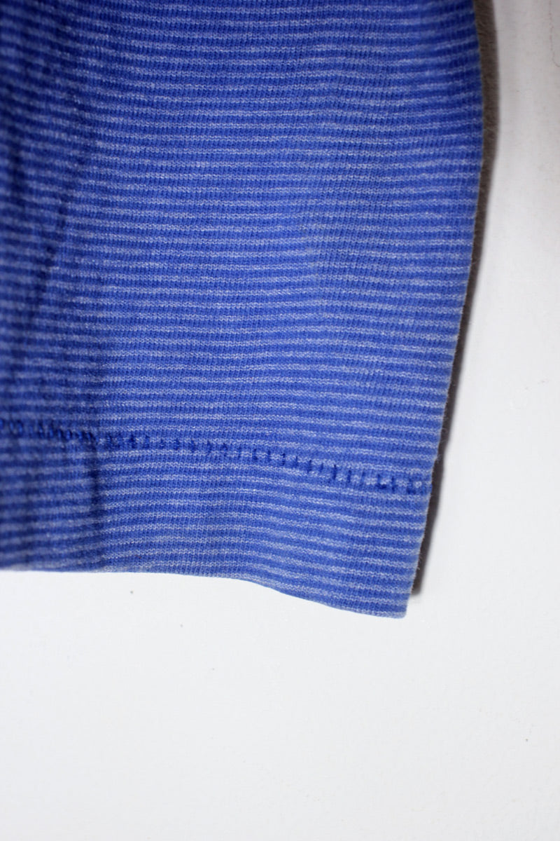 MADE IN USA 80s-90s S/S MICKEY PRINT SINGLE STITCH BORDER T-SHIRT / BLUE [SIZE: L/XL USED]