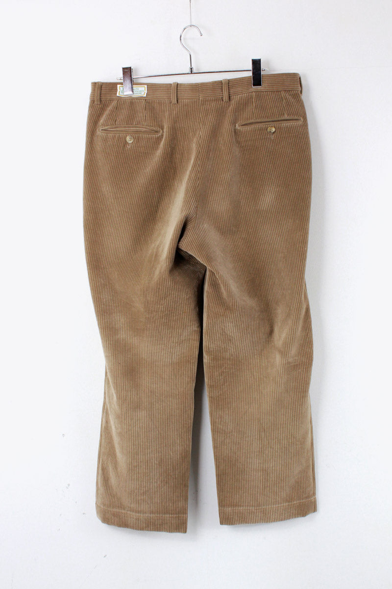 90'S CORDUROY PANTS / BEIGE [SIZE: equivalent to 32, USED]