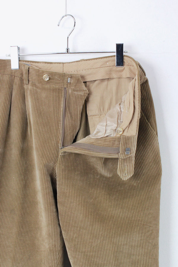 90'S CORDUROY PANTS / BEIGE [SIZE: equivalent to 32, USED]