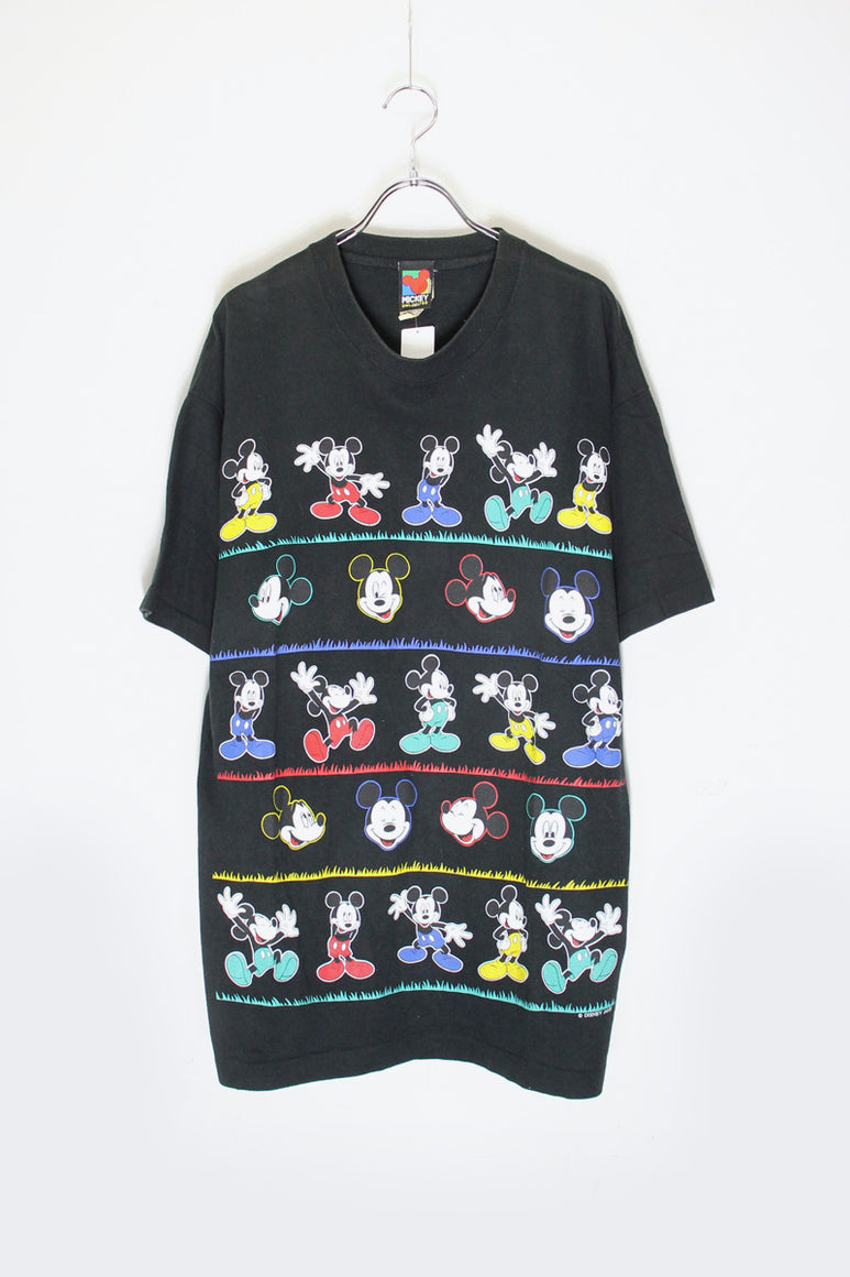 90'S S/S MICKEY T-SHIRT / BLACK [SIZE: XL USED]