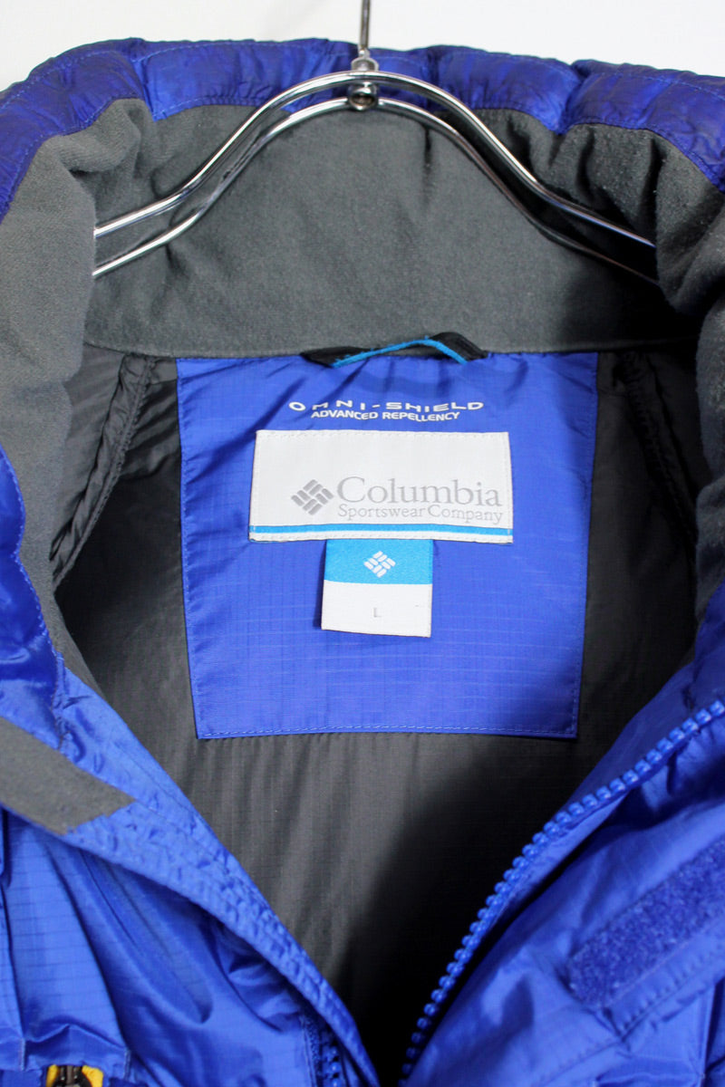 DOWN HOODIE JACKET / BLUE [SIZE: L USED]