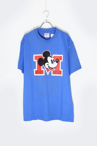 MADE IN USA 90'S S/S MICKEY'S TOONTOWN PRINT SINGLE STITCH T-SHIRT / BLUE [SIZE: L USED]