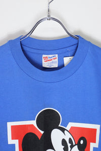 MADE IN USA 90'S S/S MICKEY'S TOONTOWN PRINT SINGLE STITCH T-SHIRT / BLUE [SIZE: L USED]