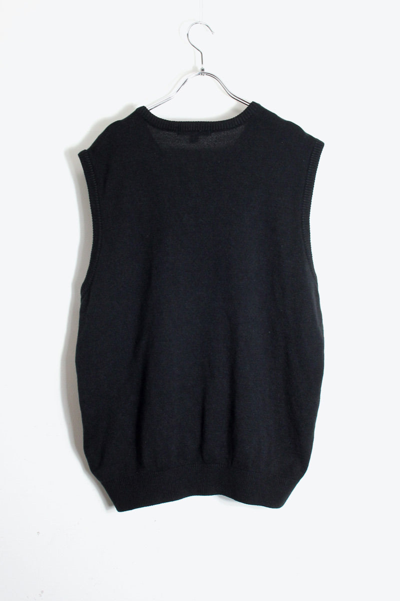 V-NECK KNIT VEST / BLACK [SIZE: XL USED]