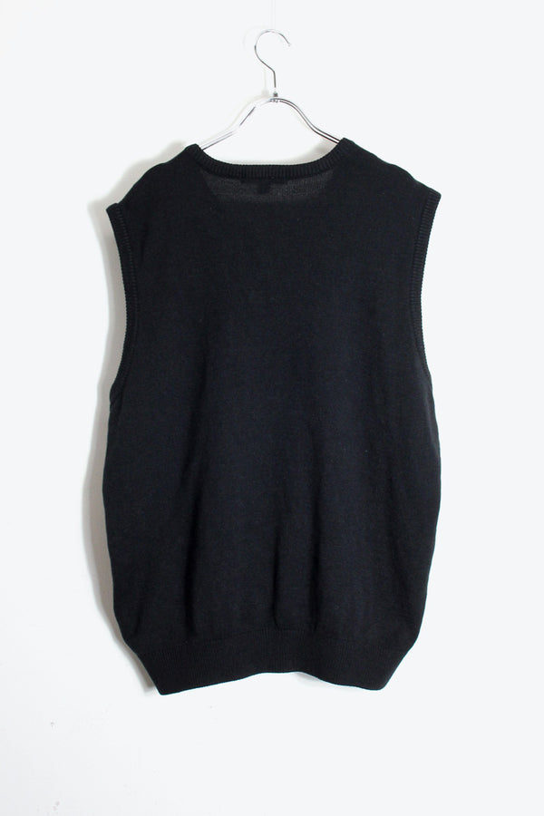 V-NECK KNIT VEST / BLACK [SIZE: XL USED]