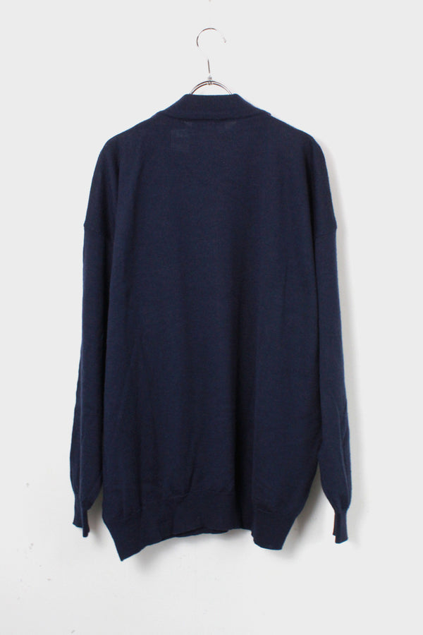 MADE IN ITALY MOCK NECK SWEATER / NAVY [SIZE: XL Used]