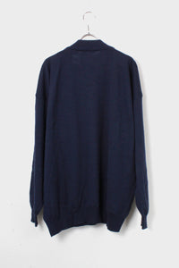 MADE IN ITALY MOCK NECK SWEATER / NAVY [SIZE: XL相当 USED]