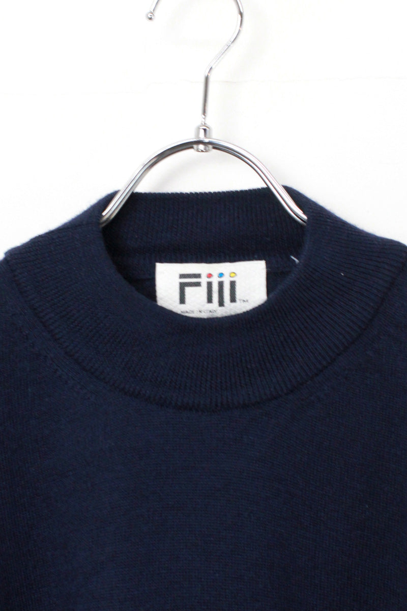 MADE IN ITALY MOCK NECK SWEATER / NAVY [SIZE: XL Used]
