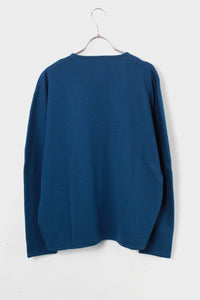 MADE IN ITALY 80'S V-NECK KNIT / BLUE [SIZE: L相当 USED]
