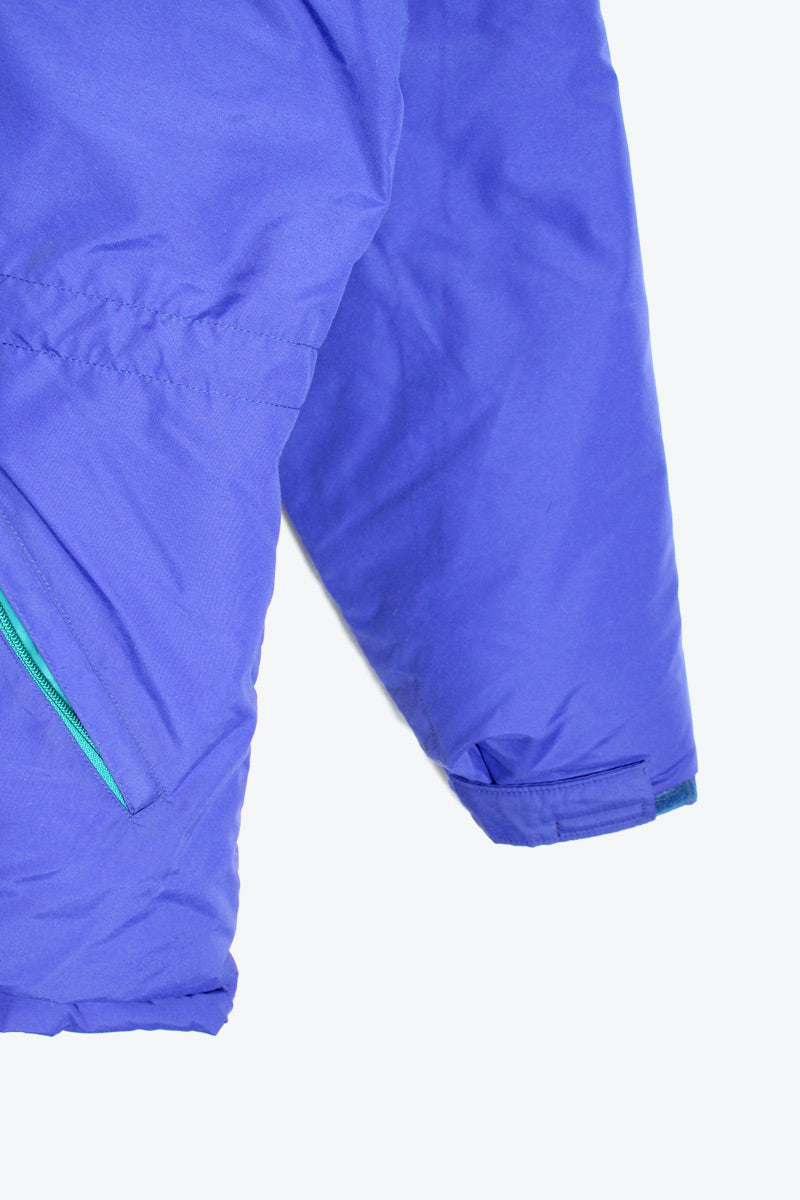 MADE IN USA 90'S DOWN HOODIE JACKET / BLUE [SIZE: M USED]