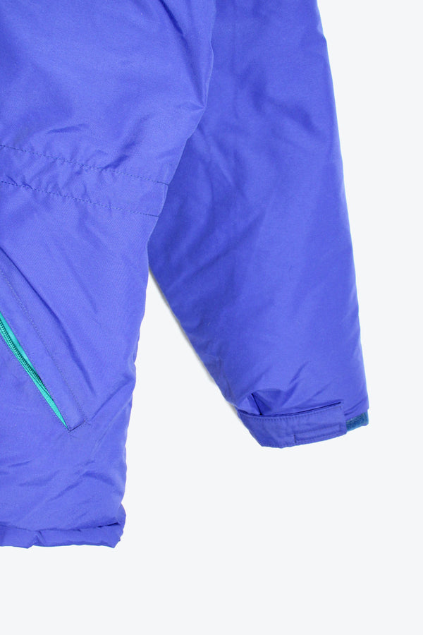 MADE IN USA 90'S DOWN HOODIE JACKET / BLUE [SIZE: M USED]