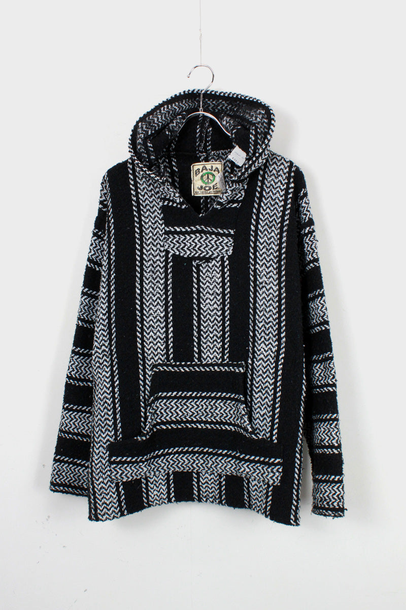 90'S MEXICAN HOODIE JACKET / BLACK / WHITE [SIZE: M USED]