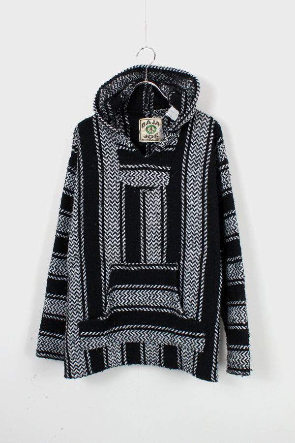 90'S MEXICAN HOODIE JACKET / BLACK / WHITE [SIZE: M USED]