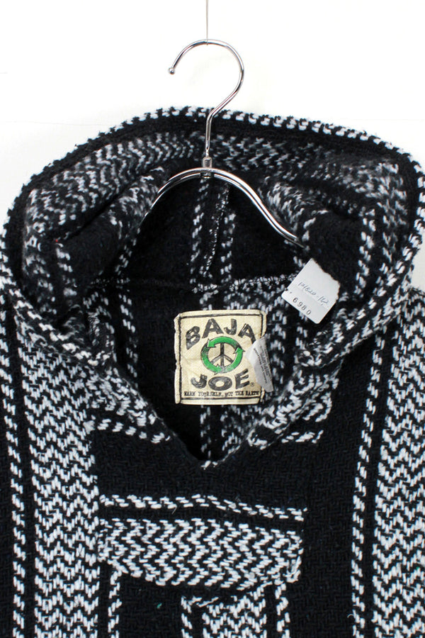 90'S MEXICAN HOODIE JACKET / BLACK / WHITE [SIZE: M USED]
