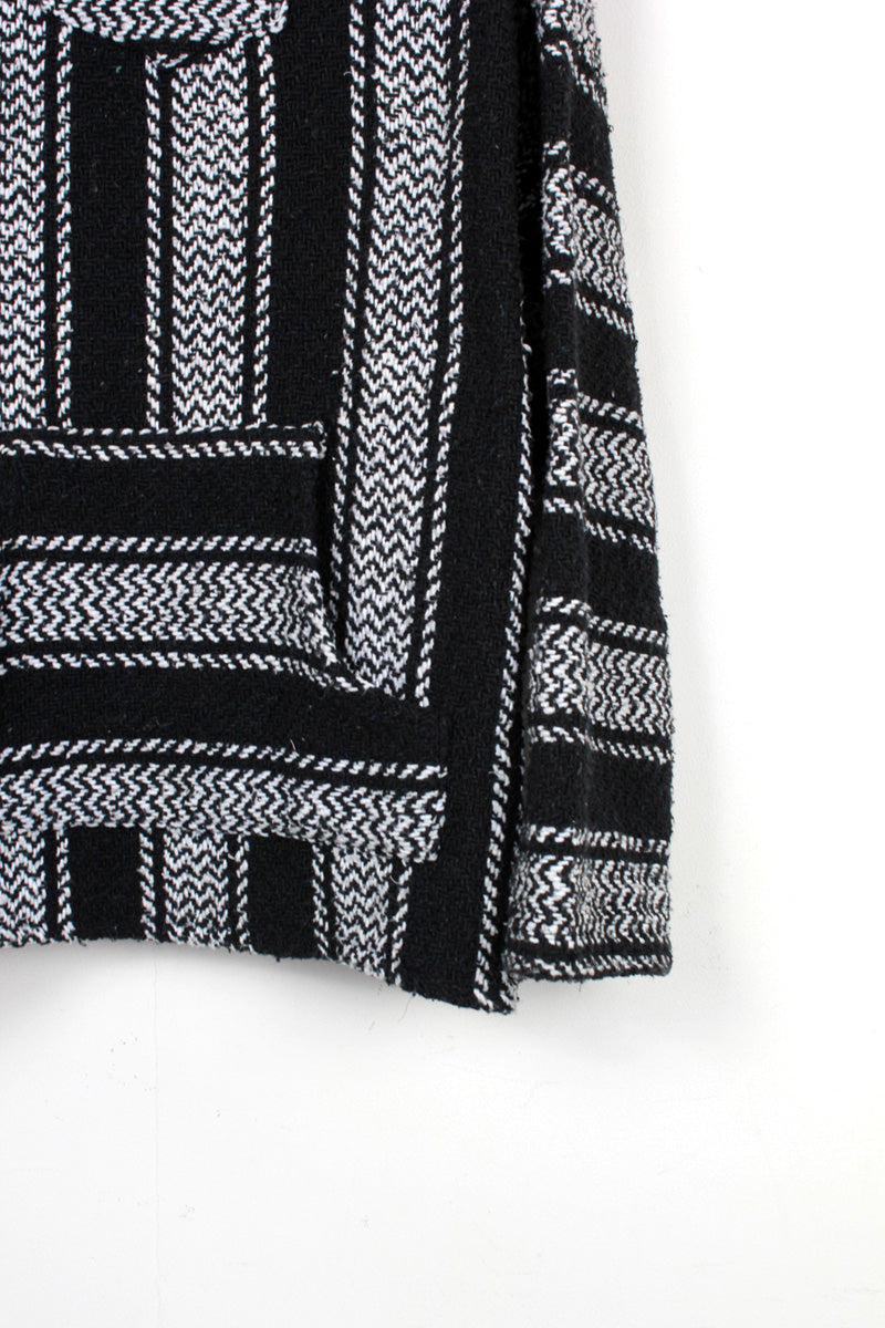 90'S MEXICAN HOODIE JACKET / BLACK / WHITE [SIZE: M USED]