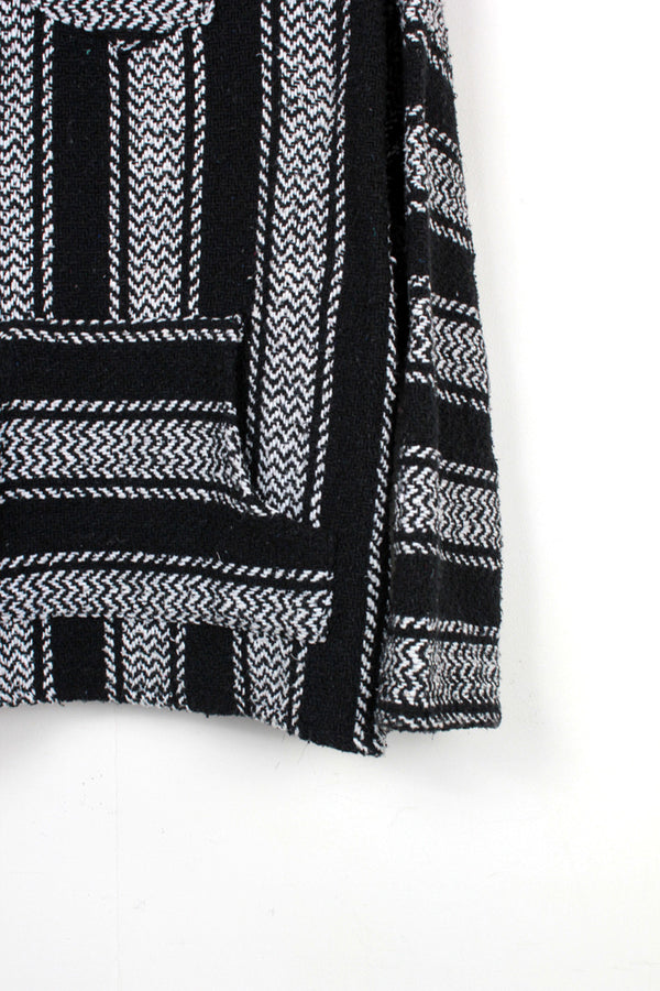 90'S MEXICAN HOODIE JACKET / BLACK / WHITE [SIZE: M USED]