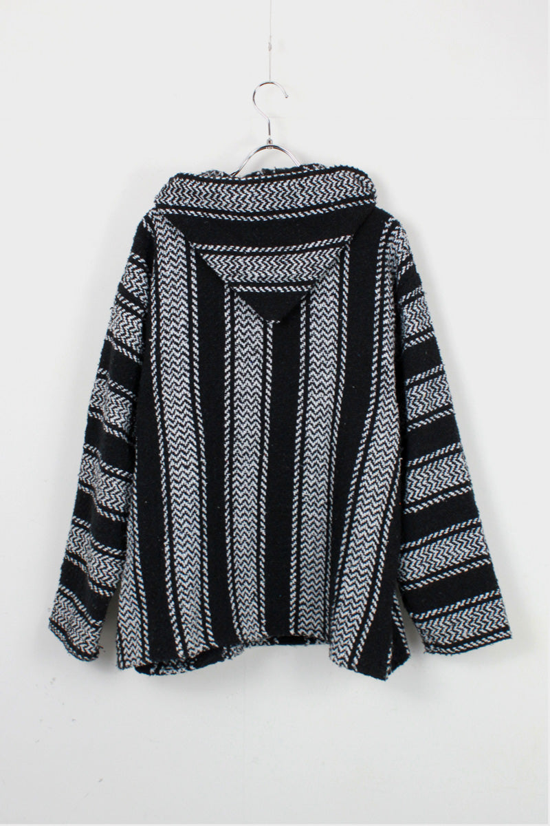 90'S MEXICAN HOODIE JACKET / BLACK / WHITE [SIZE: M USED]