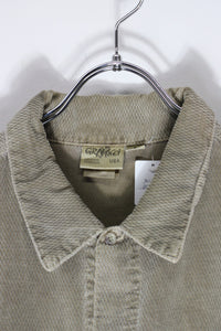 MADE IN USA 90'S L/S PILE COTTON SHIRT / SAND [SIZE: L USED]